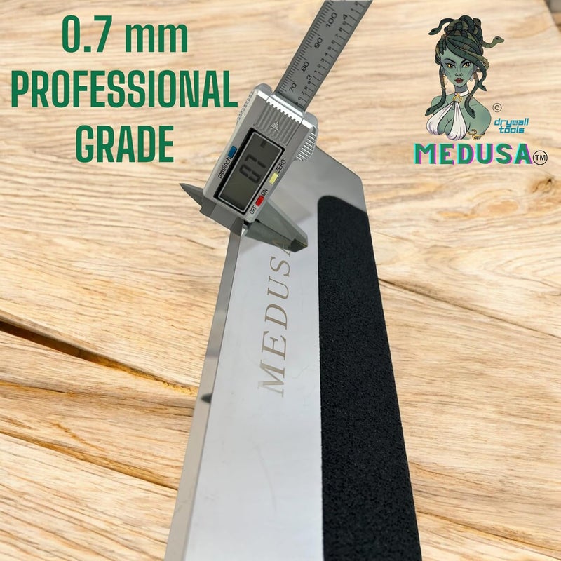 MEDUSA , 10" Professional Grade Heli-Arc Welded Stainless Steal Drywall Taping Mud Pan with Non Slip Grip, Easy Clean, Perfect for All Knives 10" And Under, Durable, and Built to Last - Image 5